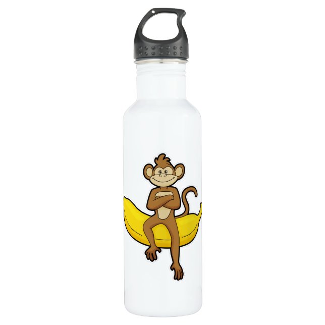 Bouteille D'eau Singe à la banane (Devant)