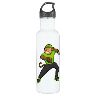 Bouteille D'eau Singe au baseball avec batte de baseball