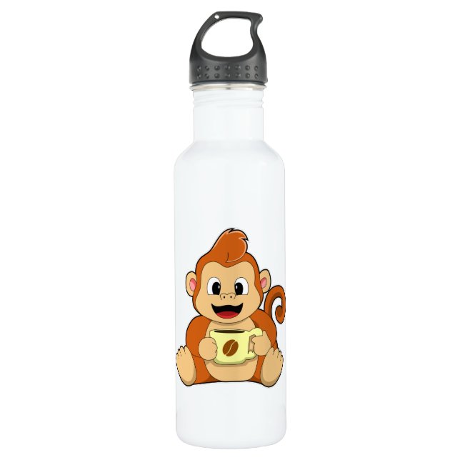 Bouteille D'eau Singe avec la coupe du café (Devant)