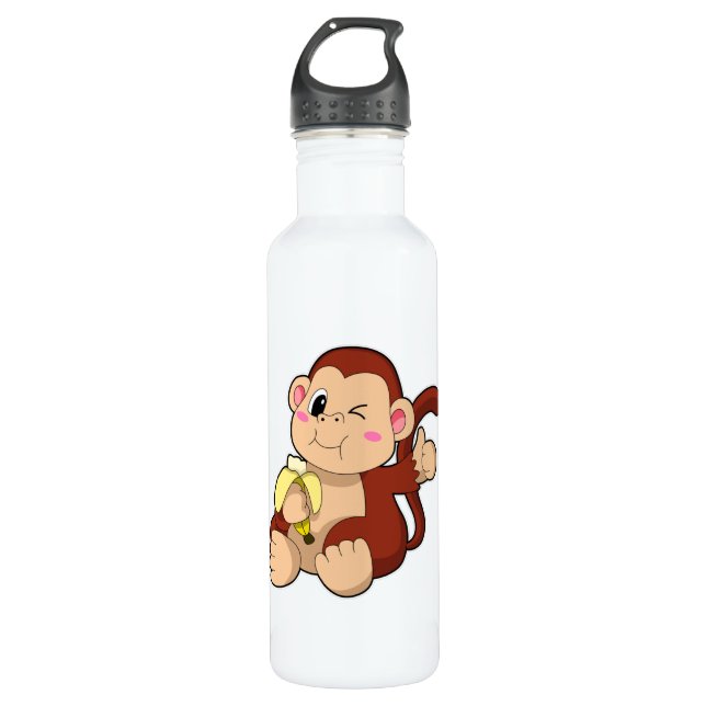 Bouteille D'eau Singe bébé avec banane (Devant)
