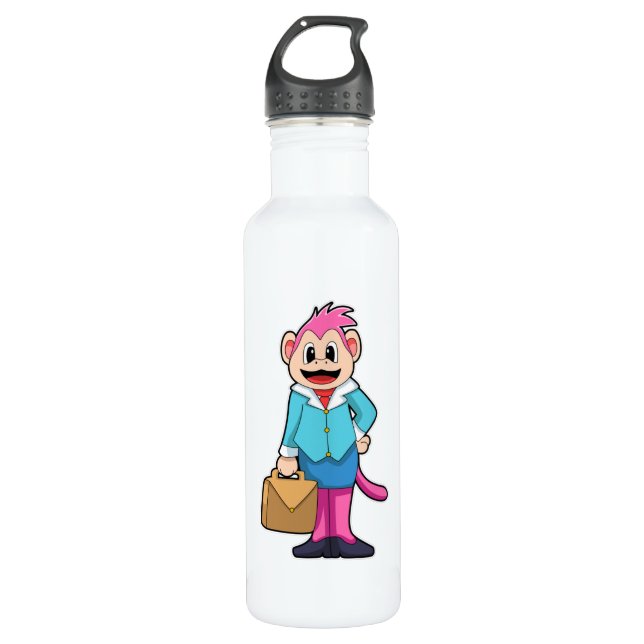 Bouteille D'eau Singe comme secrétaire avec sac (Devant)