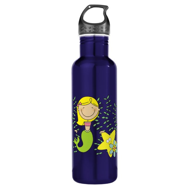 Bouteille D'eau Sirène blonde (Devant)