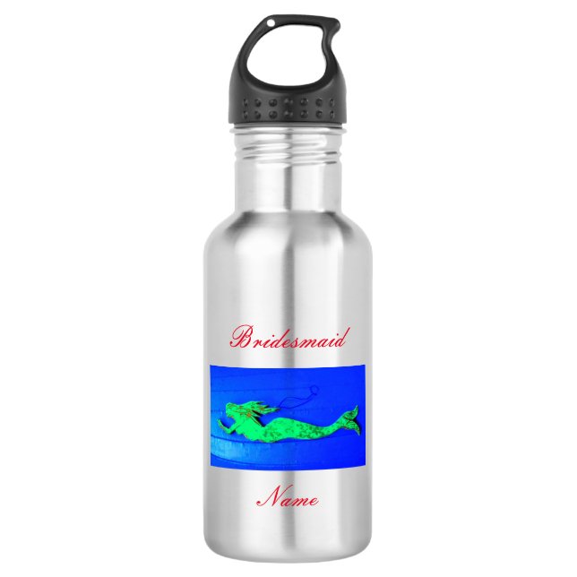Bouteille D'eau Sirène de femme de ménage personnalisée (Devant)