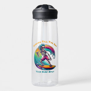 Bouteille D'eau Skeleton Surfer En Vague
