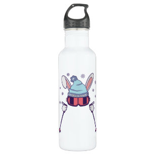 Bouteille D'eau Ski Rabbit avec bâtons de ski ski lunettes de ski 