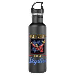 Bouteille D'eau Skydiver Retro Garder le calme Drôle cadeau