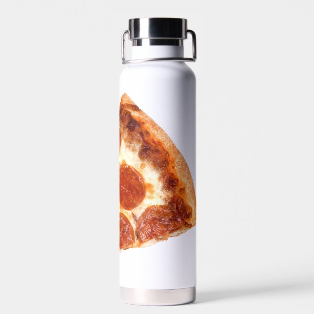 Bouteille D'eau SlipperyJoe's classique pepperoni pizza tranche fo (Arrière)