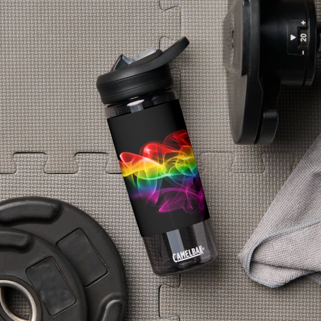 Bouteille D'eau SlipperyJoe's fumée vapor ripple rainbow couleurs  (Droite)