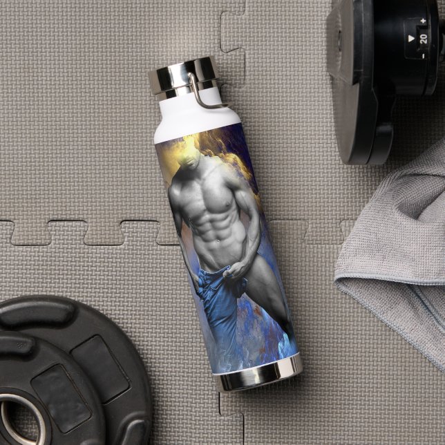 Bouteille D'eau SlipperyJoe's Man steamy shirt abs six pack (Couvercle)