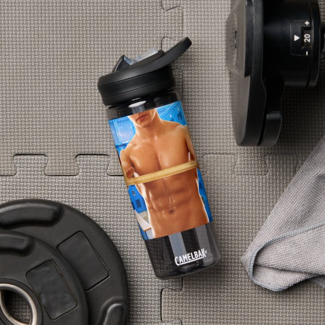 Bouteille D'eau SlipperyJoe's musculaire homme cheminée 6 pack gym (Droite)