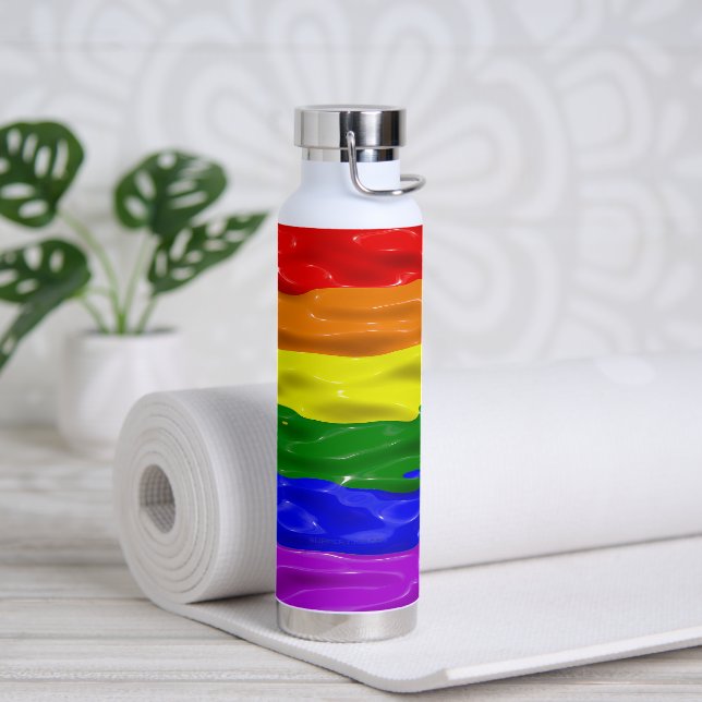 Bouteille D'eau SlipperyJoe's rainbow pride couleurs liquide brill (Yoga)