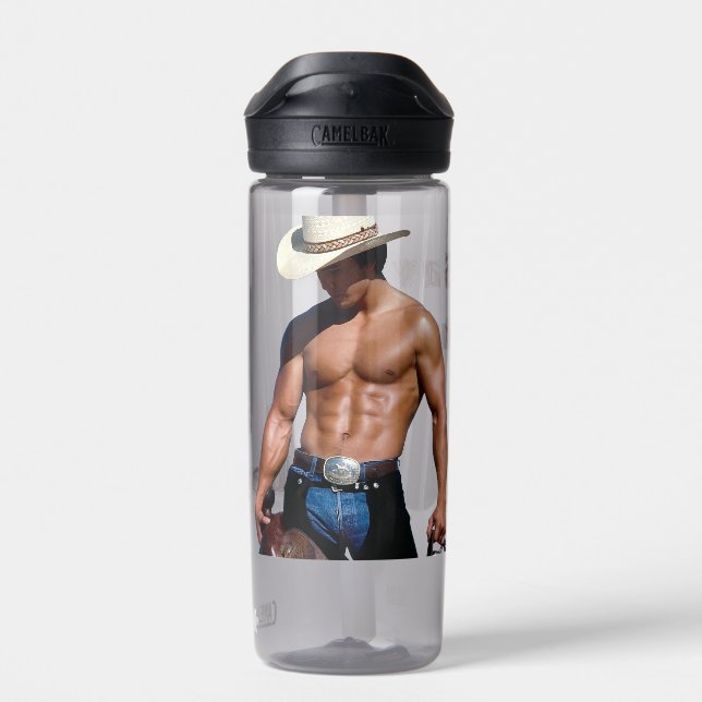 Bouteille D'eau SlipperyJoe's Save a horse Ride A Cowboy musculair (Arrière)