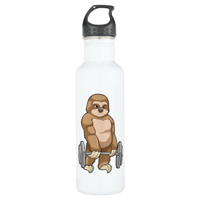 Bouteille D'eau Sloth au Bodybuilding avec Barbell (Devant)