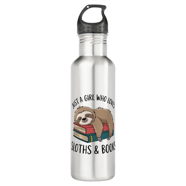 Bouteille D'eau Sloth Lover Book Reading T-shirt Design (Devant)
