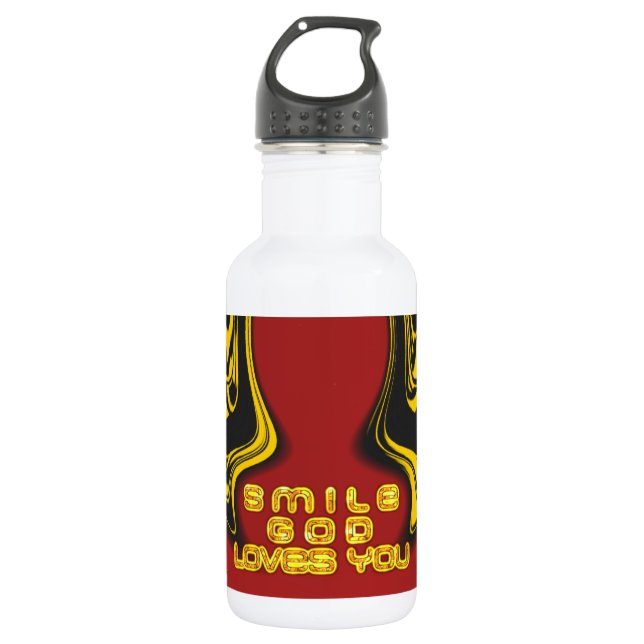 Bouteille D'eau Smile God Loves You Beautiful Texte Extraordinaire (Devant)
