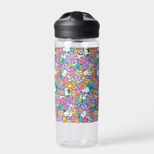 Bouteille D'eau Snoopy & Motif de fleurs de bois