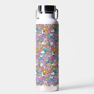 Bouteille D'eau Snoopy & Motif de fleurs de bois