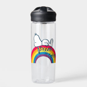 Bouteille D'eau Snoopy Rêver en couleur arc-en-ciel
