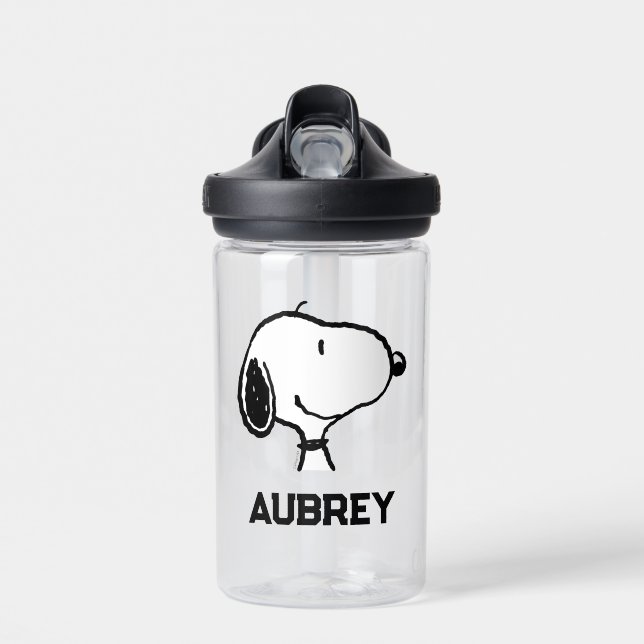 Bouteille D'eau Snoopy Smile Giggle Laugh | Ajouter Votre Nom (Avant)