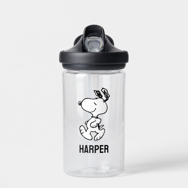Bouteille D'eau Snoopy So Sweet Flower Motif | Ajouter Votre Nom (Avant)