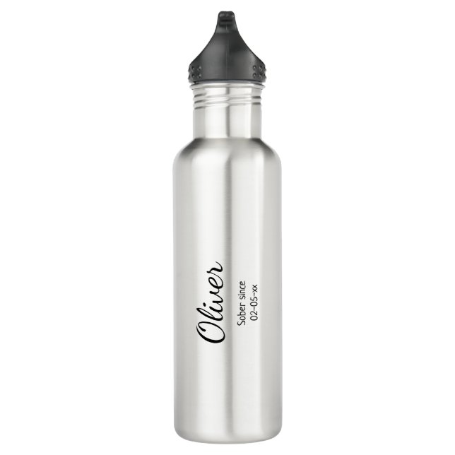 Bouteille D'eau Sobriety Nom personnalisé et date de sobre Affirma (Droite)