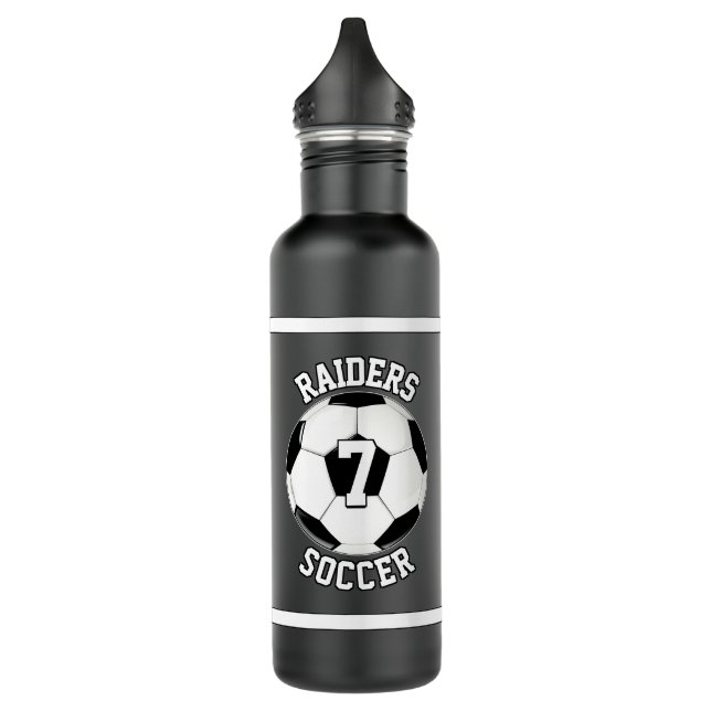 Bouteille D'eau Soccer Custom Nom de l'équipe et numéro du joueur  (Gauche)