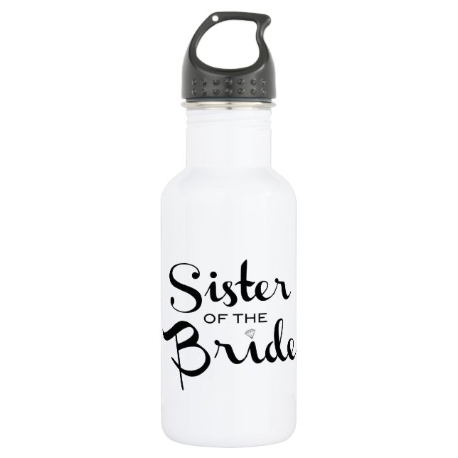 Bouteille D'eau Soeur de la mariée noire (Devant)