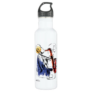 Bouteille D'eau Soul  Art éditorial du joueur saxophone