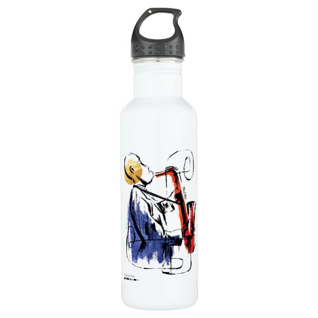 Bouteille D'eau Soul| Art éditorial du joueur saxophone (Devant)