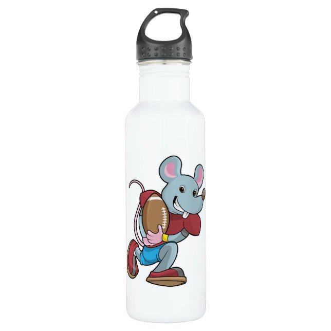 Bouteille D'eau Souris au football avec équipement (Devant)