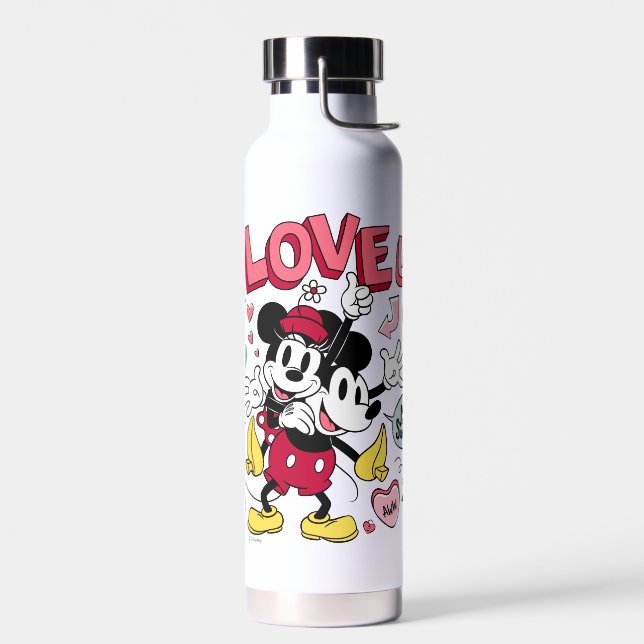 Bouteille D'eau Souris Mickey et Minnie | Je nous aime (Gauche)