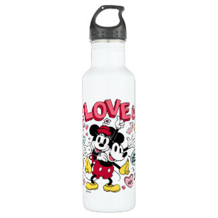 Bouteille D'eau Souris Mickey et Minnie   Je nous aime