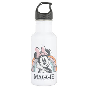 Bouteille D'eau Souris Minnie personnalisée Arc-en-ciel