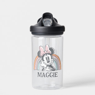 Bouteille D'eau Souris Minnie personnalisée Arc-en-ciel