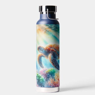 Bouteille D'eau Sous la tortue de mer