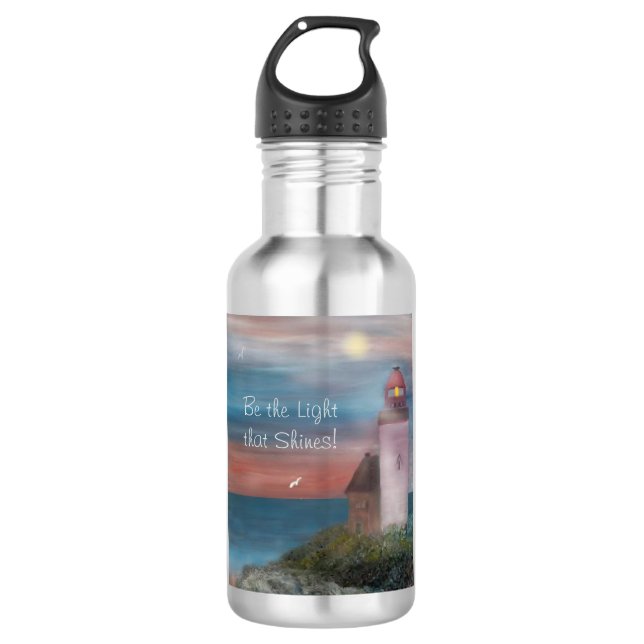 Bouteille d'eau "Soyez la lumière qui brille !" (Devant)