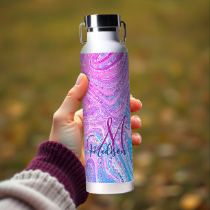 Bouteille D'eau Sparkle licorne arc-en-ciel arc-en-ciel marbre art