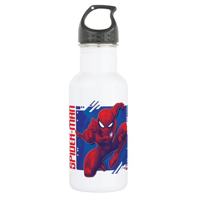 Bouteille D'eau Spider-Man | Insigne de caractère haute technologi (Devant)