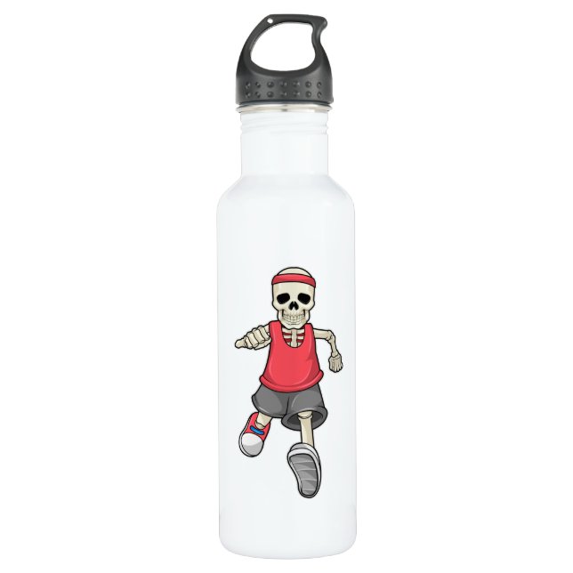 Bouteille D'eau Squelette à courir avec bandeau (Devant)