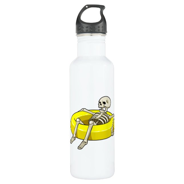 Bouteille D'eau Squelette à la natation avec anneau de natation (Devant)