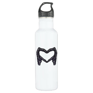 Bouteille D'eau Squelette Mains Formant Un Coeur