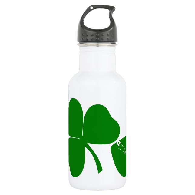 Bouteille D'eau St Patrick's Day - Obtenez Lucky 3 + 1 feuilles =  (Devant)