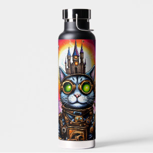 Bouteille D'eau Steampunk Space Chat I