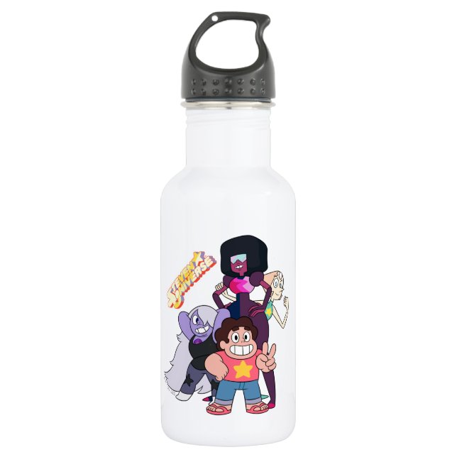 Bouteille D'eau Steven Universe | Pose du groupe Crystal Gem (Devant)