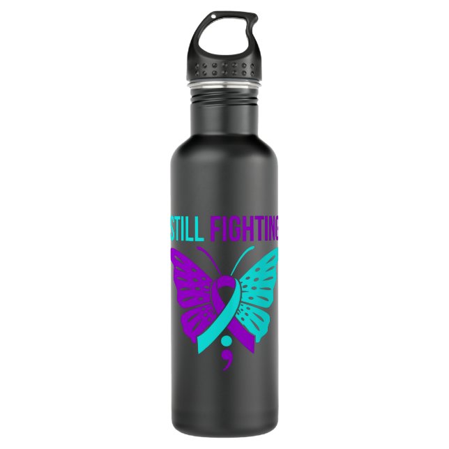 Bouteille D'eau Still Fighting Happy Suicide Awareness Support (Devant)