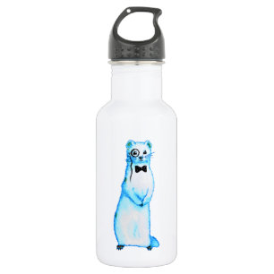 Bouteille D'eau Stoat blanc Ermine Cute Mustelid Ferret Art