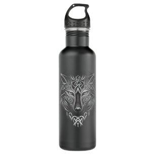 Bouteille D'eau Style Norse Viking Wolf Tattoo Animaux sauvages V9