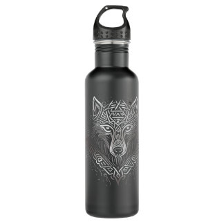 Bouteille D'eau Style Norse Viking Wolf Tattoo Faune Animal V10