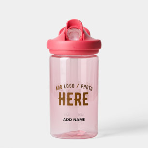 BOUTEILLE D'EAU STYLISH MODERNE PERSONNALISABLE ROSE VÉRIFIÉ MARQU