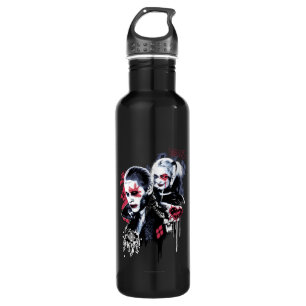 Bouteille D'eau Suicide Squad   Joker & Harley Painted Graffiti